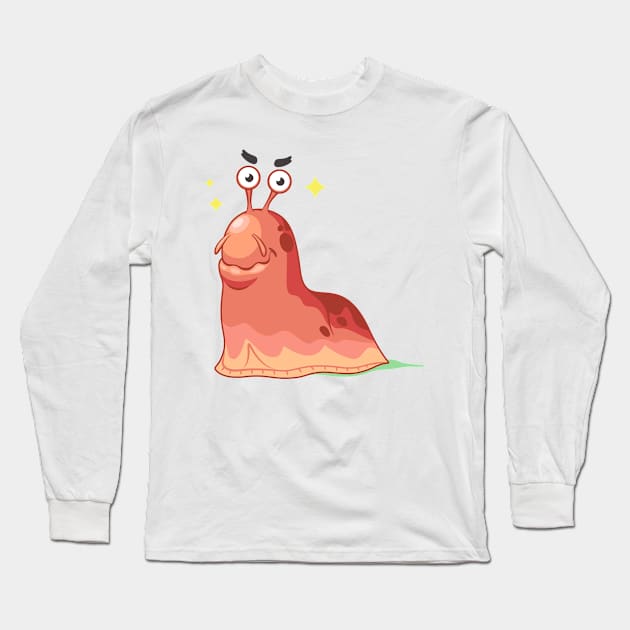 Slug Cartoon Funny Long Sleeve T-Shirt by Mako Design 